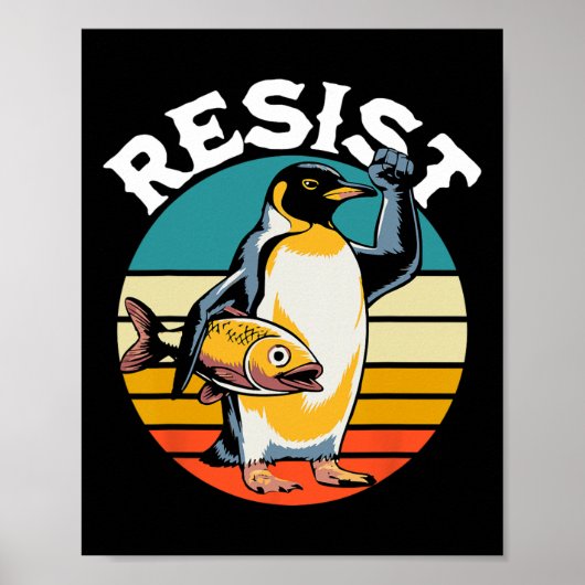 Pinguïn Flippers Up Weerstaan Grappige Pinguïns Te Poster (Voorkant)