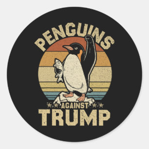 Pinguïn Flippers Up Weerstaan Grappige Pinguïns Te Ronde Sticker