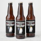 Pinguïn Flippers Up Weerstaan Pinguïns Tegen Trump Bier Etiket (Flessen)