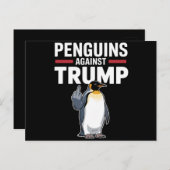Pinguïn Flippers Up Weerstaan Pinguïns Tegen Trump Briefkaart (Voorkant / Achterkant)
