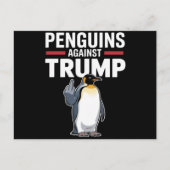Pinguïn Flippers Up Weerstaan Pinguïns Tegen Trump Briefkaart (Voorkant)