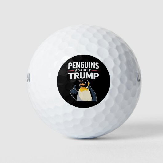 Pinguïn Flippers Up Weerstaan Pinguïns Tegen Trump Golfballen (Voorkant)
