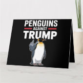 Pinguïn Flippers Up Weerstaan Pinguïns Tegen Trump Kaart (Voorkant)