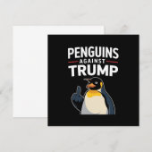 Pinguïn Flippers Up Weerstaan Pinguïns Tegen Trump Kaart (Voorkant / Achterkant)