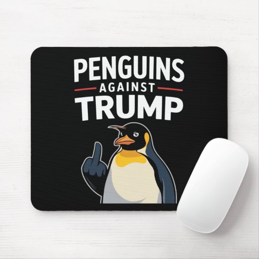 Pinguïn Flippers Up Weerstaan Pinguïns Tegen Trump Muismat (Met muis)