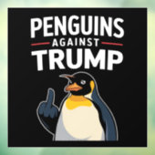 Pinguïn Flippers Up Weerstaan Pinguïns Tegen Trump Raamsticker (Vel 3)