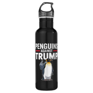 Pinguïn Flippers Up Weerstaan Pinguïns Tegen Trump Waterfles