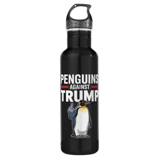 Pinguïn Flippers Up Weerstaan Pinguïns Tegen Trump Waterfles (Voorkant)