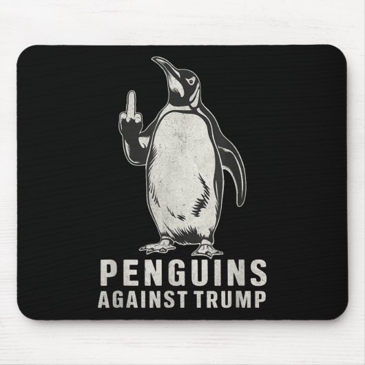 Pinguïn flipt middelvinger tegen pinguïns muismat (Voorkant)