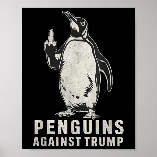 Pinguïn flipt middelvinger tegen pinguïns poster (Voorkant)