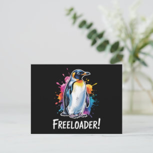Pinguïn Freeloader Verzet Politiek Briefkaart
