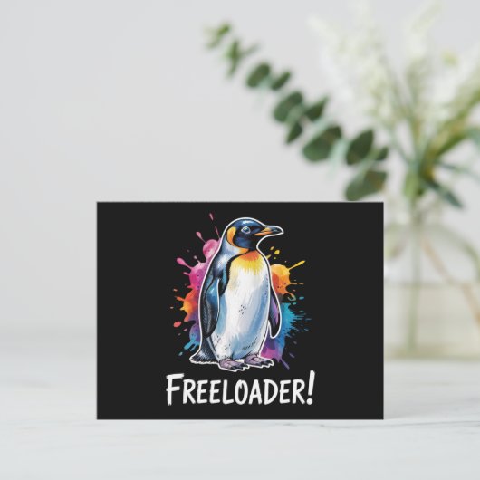 Pinguïn Freeloader Verzet Politiek Briefkaart (Staand voorkant)