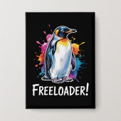 Pinguïn Freeloader Verzet Politiek Button (Voorkant)