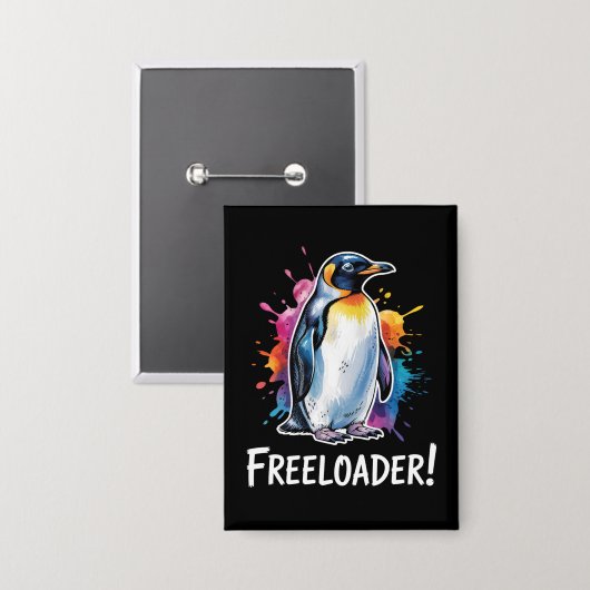 Pinguïn Freeloader Verzet Politiek Button (Voorkant / Achterkant)