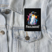 Pinguïn Freeloader Verzet Politiek Button (Insitu)