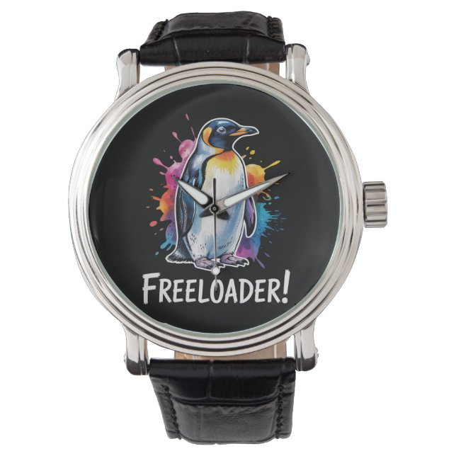 Pinguïn Freeloader Verzet Politiek Horloge (Voorkant)