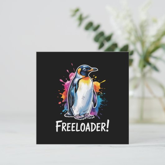 Pinguïn Freeloader Verzet Politiek Kaart (Staand voorkant)
