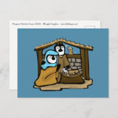 Pinguïn Geboorte Scène Briefkaart (Voorkant / Achterkant)