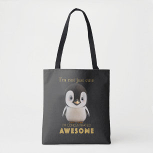 Pinguïn Geconcentreerd Geweldige Schattig Schattig Tote Bag
