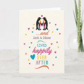 Pinguïn gelukkig ooit na bruiloft gefeliciteerd kaart (Voorkant)