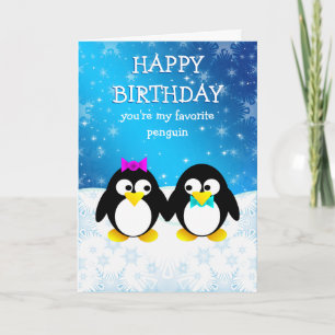 Pinguïn Gelukkige Verjaardag Kaart