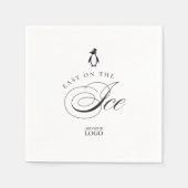 Pinguïn Gemakkelijk op de Ice Bar Restaurant Cockt Servet (Voorkant)