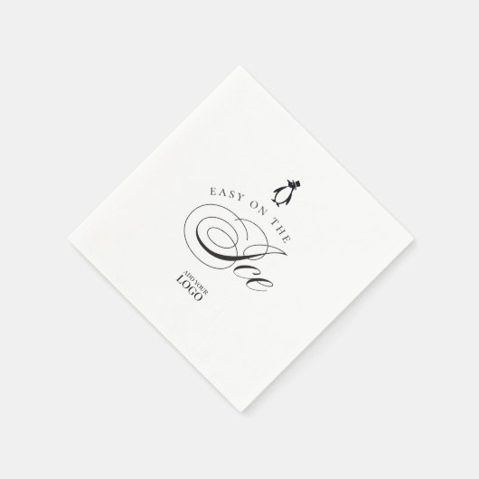 Pinguïn Gemakkelijk op de Ice Bar Restaurant Cockt Servet (Hoek)