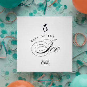 Pinguïn Gemakkelijk op de Ice Bar Restaurant Cockt Servet