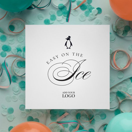 Pinguïn Gemakkelijk op de Ice Bar Restaurant Cockt Servet