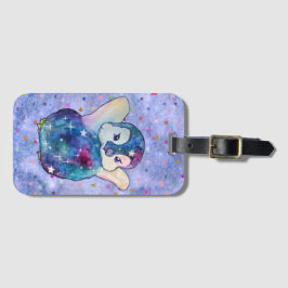 Pinguïn genaamd Button Bagagelabel