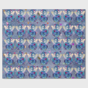 Pinguïn genaamd Button Cadeaupapier