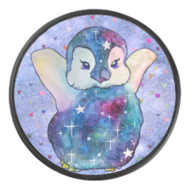 Pinguïn genaamd Button Hockey Puck