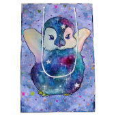 Pinguïn genaamd Button Medium Cadeauzakje (Achterkant)