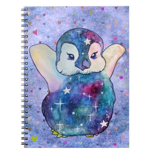 Pinguïn genaamd Button Notitieboek (Voorkant)