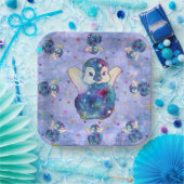 Pinguïn genaamd Button Papieren Bordje (Feest)