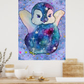 Pinguïn genaamd Button Poster (Keuken)