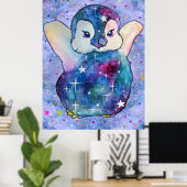 Pinguïn genaamd Button Poster (Thuiskantoor)