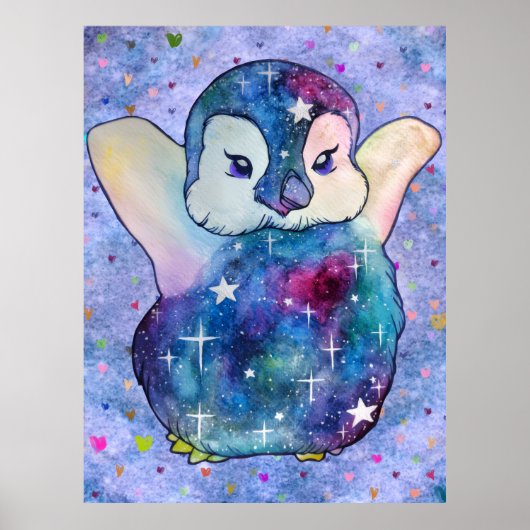 Pinguïn genaamd Button Poster (Voorkant)