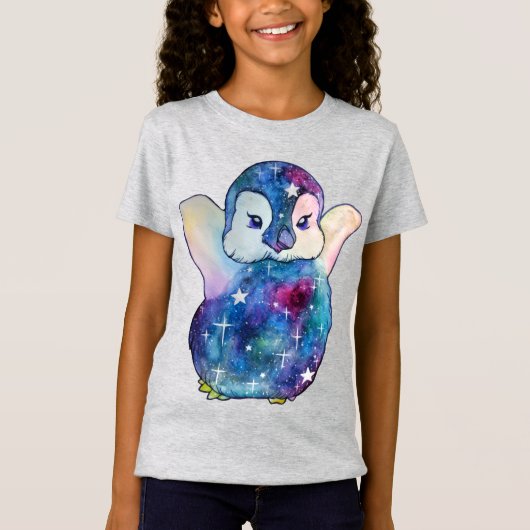 Pinguïn genaamd Button T-shirt (Voorkant)