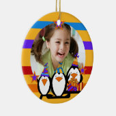Pinguïn Gepersonaliseerd Foto Verjaardagsaandenken Keramisch Ornament (Rechts)