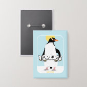 Pinguïn geschreven in het Japans Button (Voorkant / Achterkant)