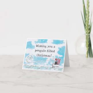 Pinguïn Gevulde Kerst Kaart