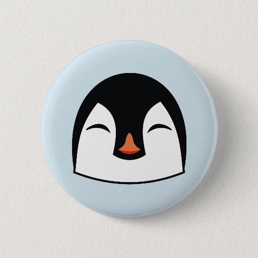 Pinguïn Gezicht Ronde Button 5,7 Cm (Voorkant)