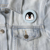 Pinguïn Gezicht Ronde Button 5,7 Cm (In situ)