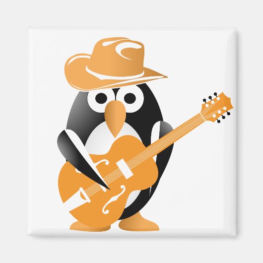 Pinguïn gitarist magneet (Voorkant)