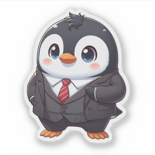 Pinguïn, grote baas Pinguïn Sticker (Voorkant)