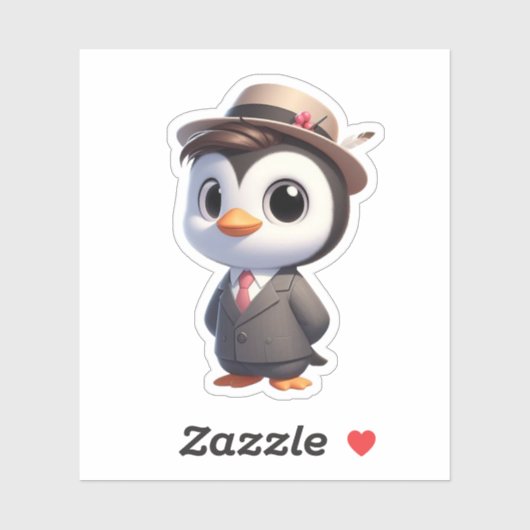 Pinguïn, grote Bos Pinguïn Sticker (Vel)