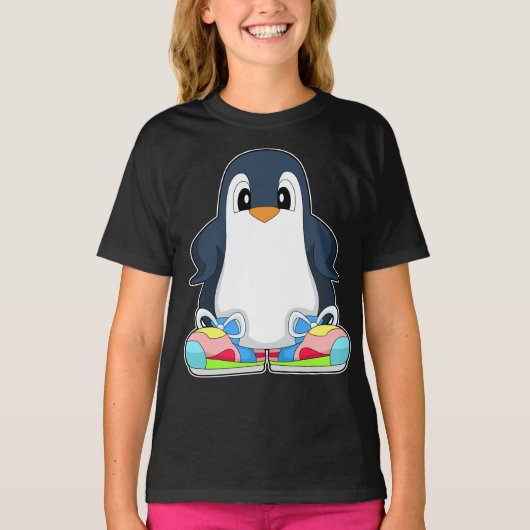 Pinguïn grote Schoenen T-shirt (Voorkant)
