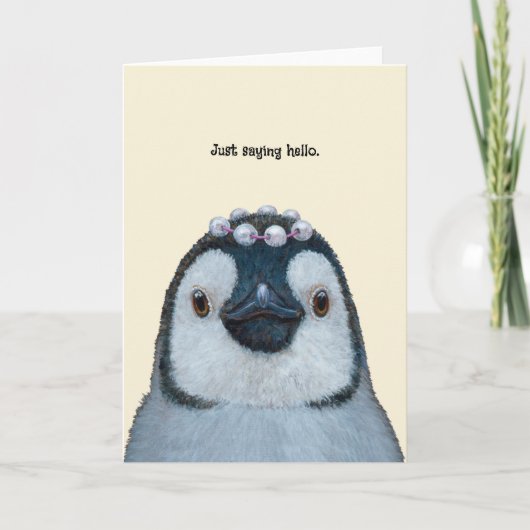 pinguïn hallo kaart (Voorkant)