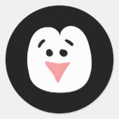 Pinguïn Halloween Carnaval Ronde Sticker (Voorkant)